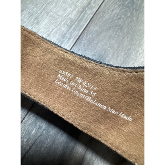 Clarks Bendables Navy Blue Leather Strap Wedge Sandals #65597 Womens 7W READ - Picture 4 of 6